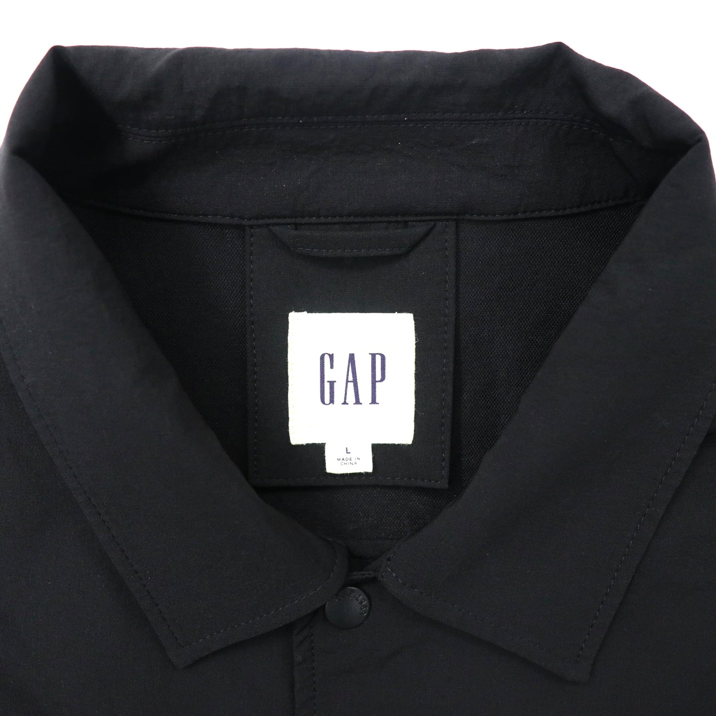 GAP ビッグサイズ コーチジャケット L ブラック ナイロン ロゴプリント 1969 リフレクター JAC COACH JACKET 808779-00 2021年モデル