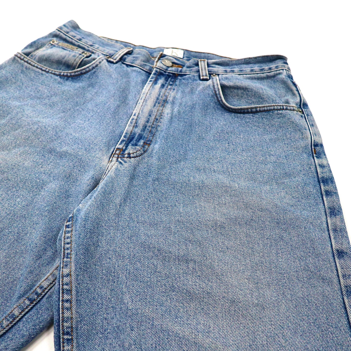 Calvin Klein Jeans デニムショートパンツ ハーフパンツ 32 ブルー アイスウォッシュ 90年代 メキシコ製