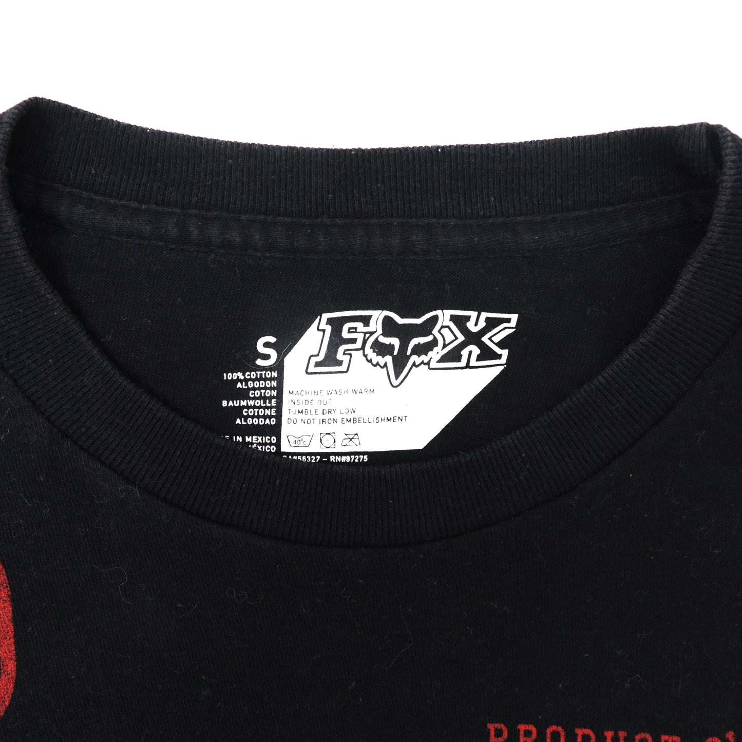 FOX RACING ロゴプリントTシャツ S ブラック コットン 両面プリント 90年代 メキシコ製