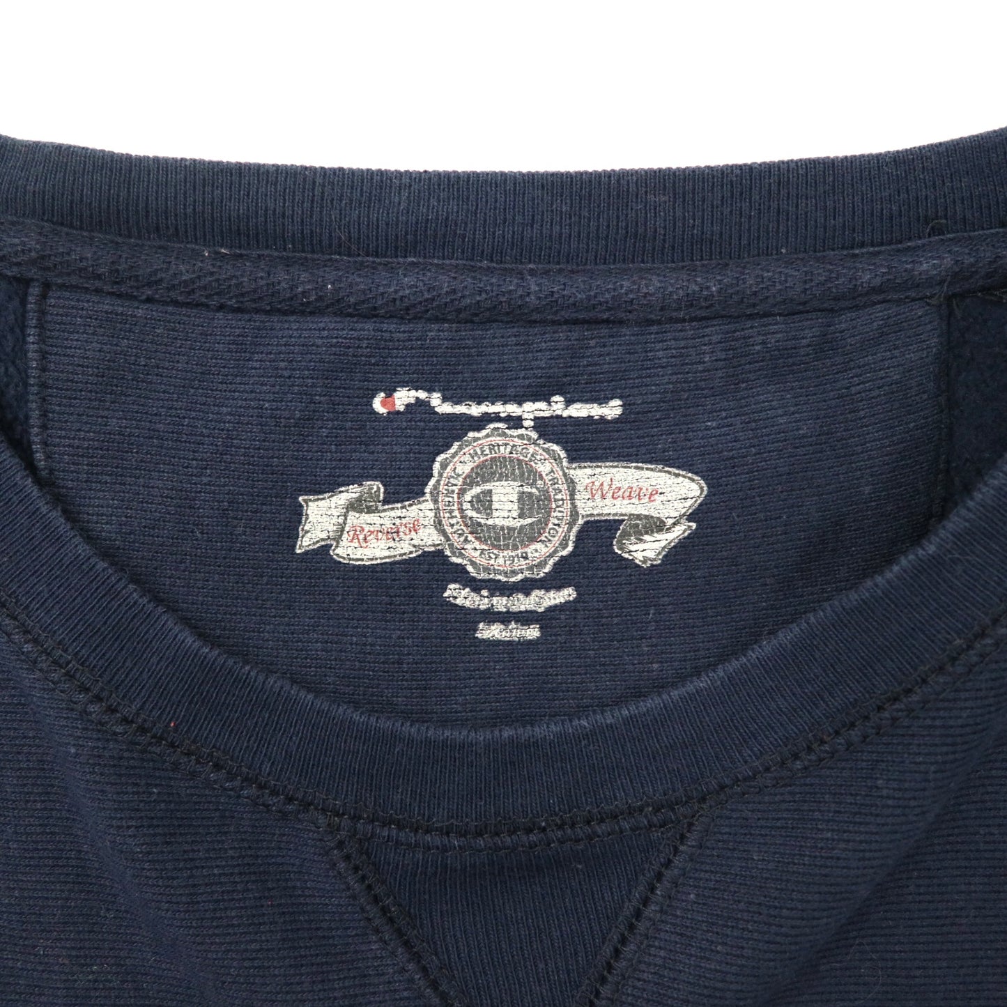 Champion クルーネックスウェット M ネイビー REVERSE WEAVE カレッジプリント 90年代