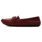 日本然リトテ-古着オンライン-PRADA ドライビングシューズ ローファー 24cm レッド レザー 1517 イタリア製-PRADA Driving Shoes LOAFERS US7 Red Leather 1517 Italian Made