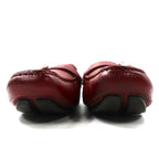 PRADA Driving Shoes Loafers 24cm Red Leather 1517 Made in Italy