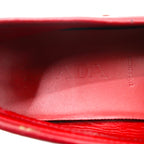 PRADA Driving Shoes Loafers 24cm Red Leather 1517 Made in Italy