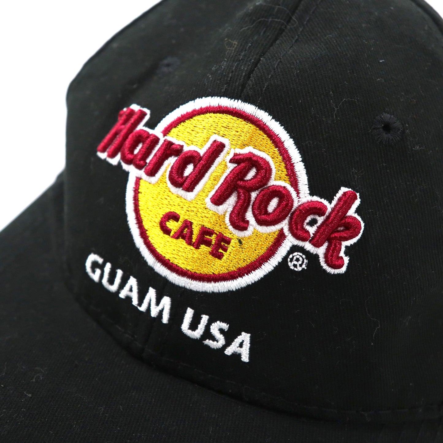Hard Rock CAFE 6パネルキャップ ONE ブラック コットン スナップバック ロゴ刺繍 GUAM USA 未使用品
