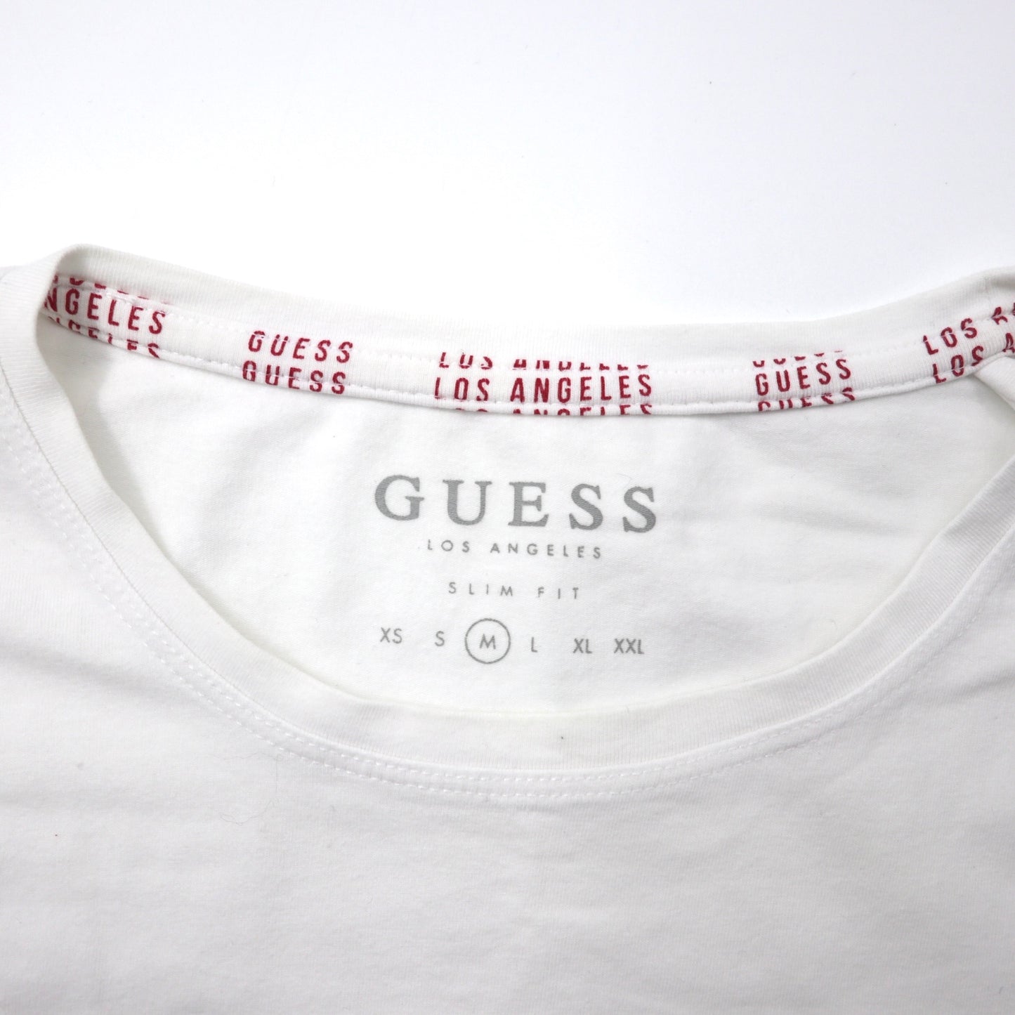 GUESS プリントTシャツ M ホワイト コットン