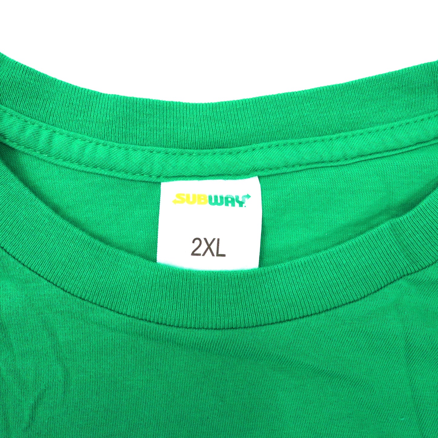 SUBWAY ビッグサイズ ロゴプリント ロングスリーブTシャツ 2XL グリーン コットン メキシコ製