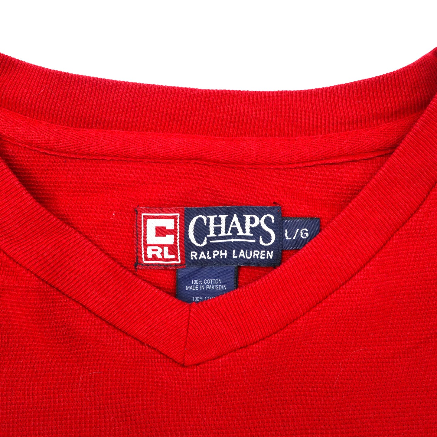 CHAPS RALPH LAUREN ビッグサイズ ロングスリーブTシャツ L レッド コットン ロゴ刺繍