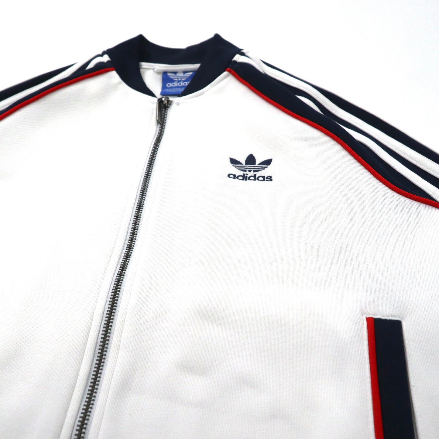 adidas originals トラックジャケット ジャージ M ホワイト 3ストライプス トレフォイルロゴ刺繍 ATP型 Super Star Track Top Jersey JKT スーパースター S19173