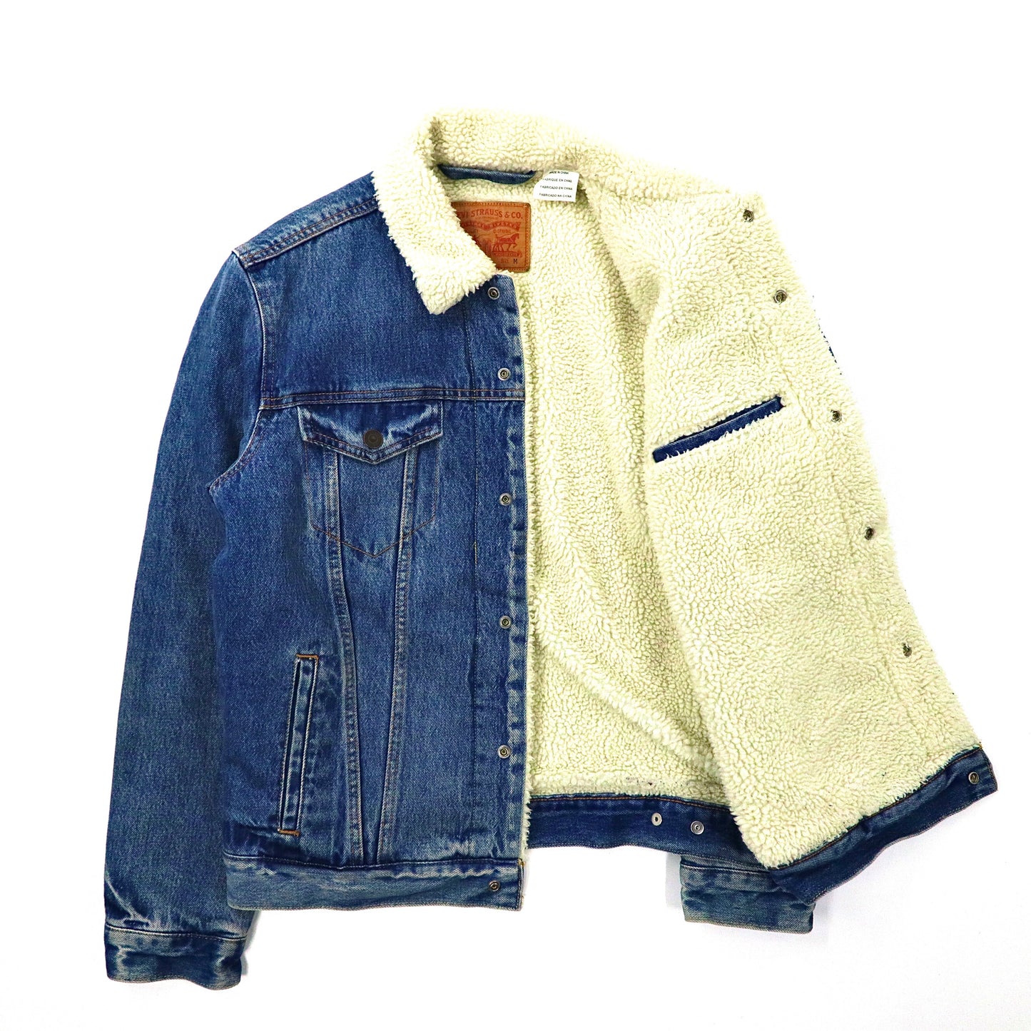 Levi's ボアトラッカージャケット M ブルー デニム スナップボタン