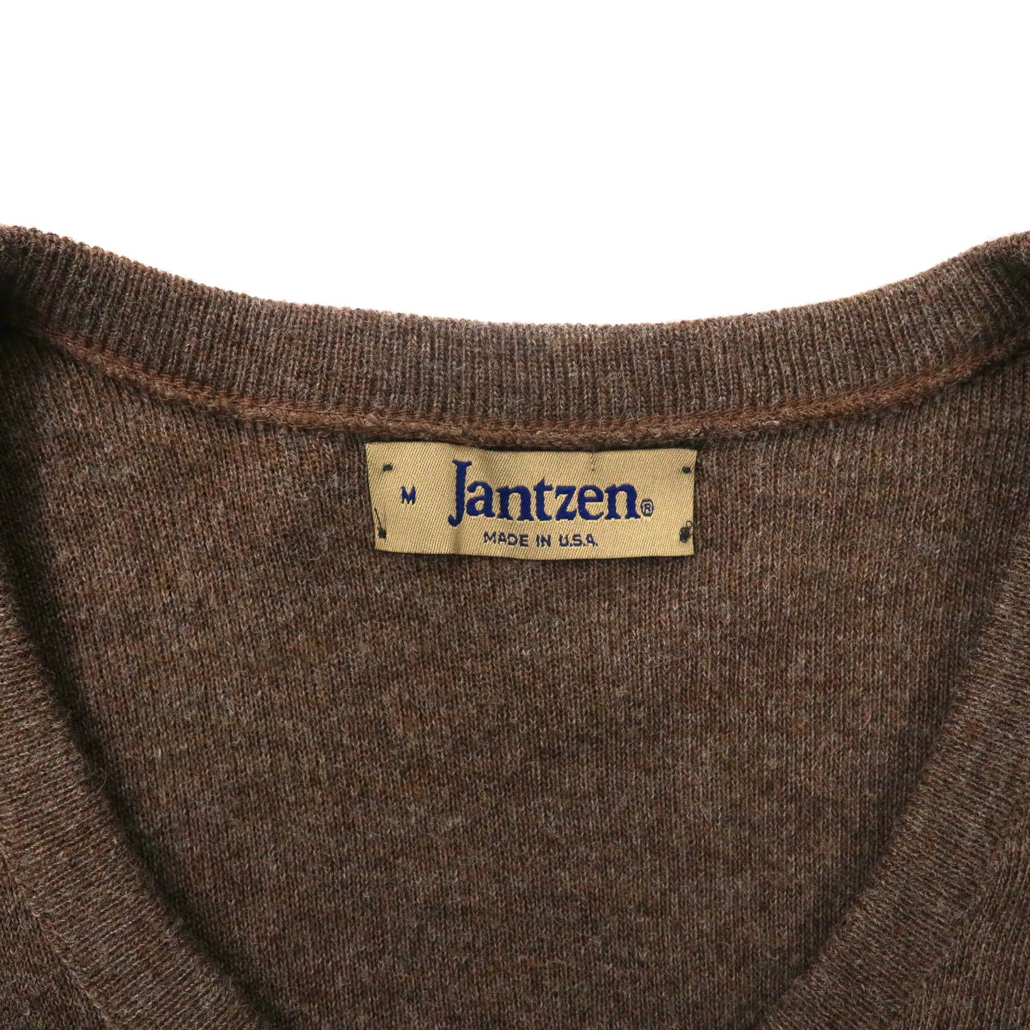 Jantzen Vネックニット セーター M ブラウン アクリル ウール USA製