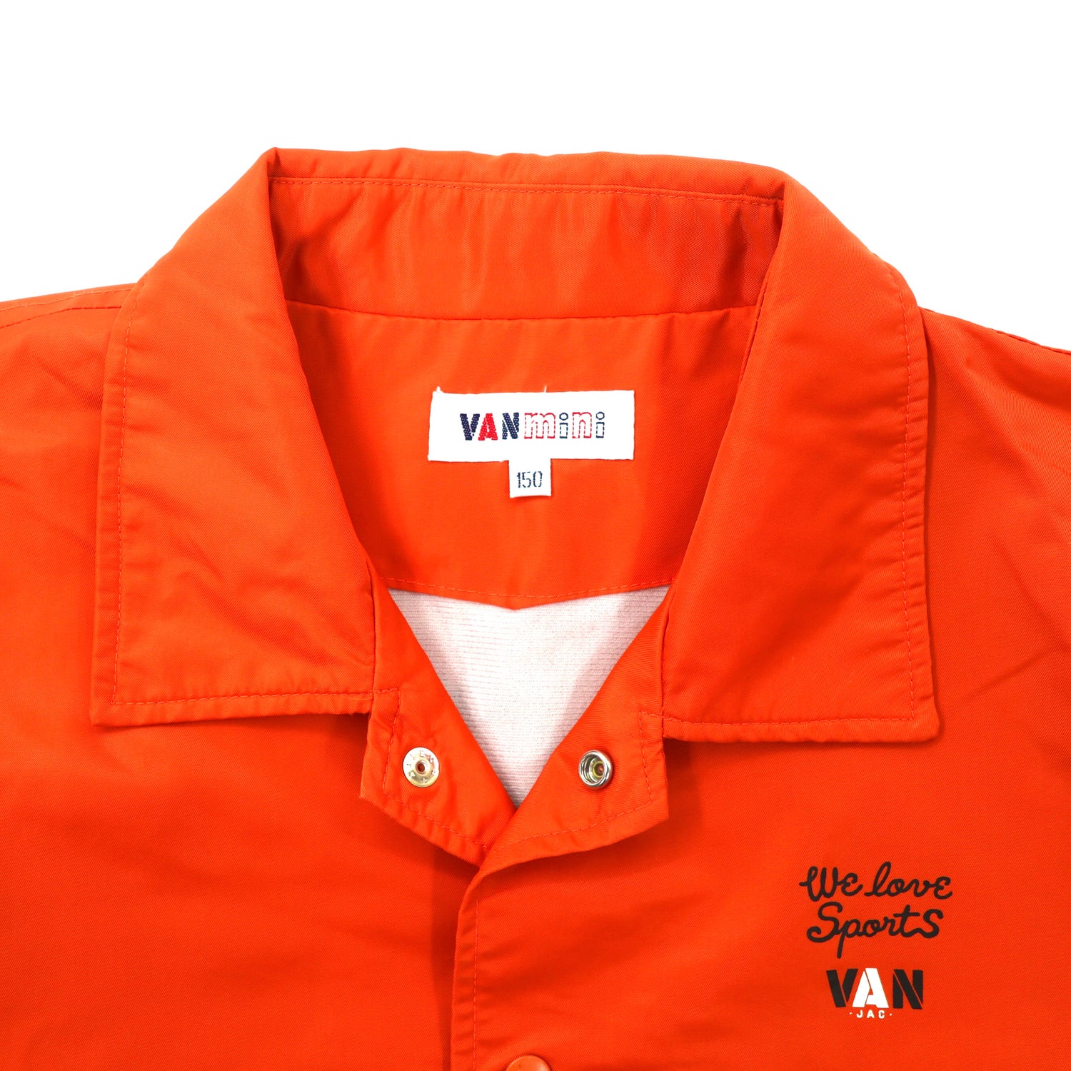 VAN MINI Coach Jacket 150 Orange Nylon Buck Logo Print – 日本然リトテ