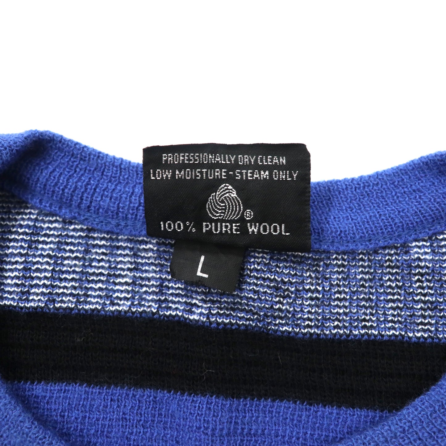 Lido Sports 幾何学柄 ニット セーター L ブルー ウール 90年代 USA製