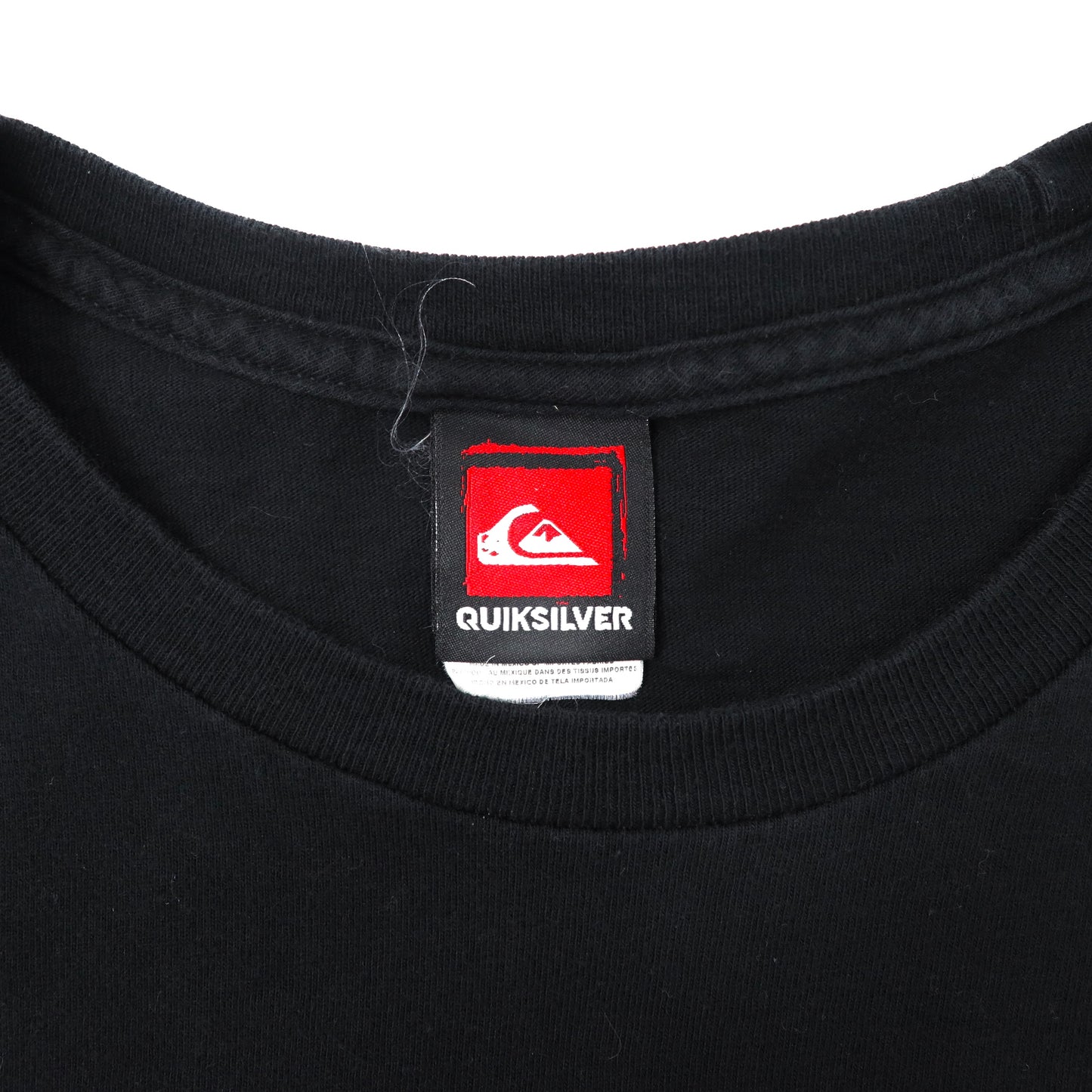 QUIKSILVER ビッグサイズ ロゴプリント ロングスリーブTシャツ L ブラック コットン メキシコ製