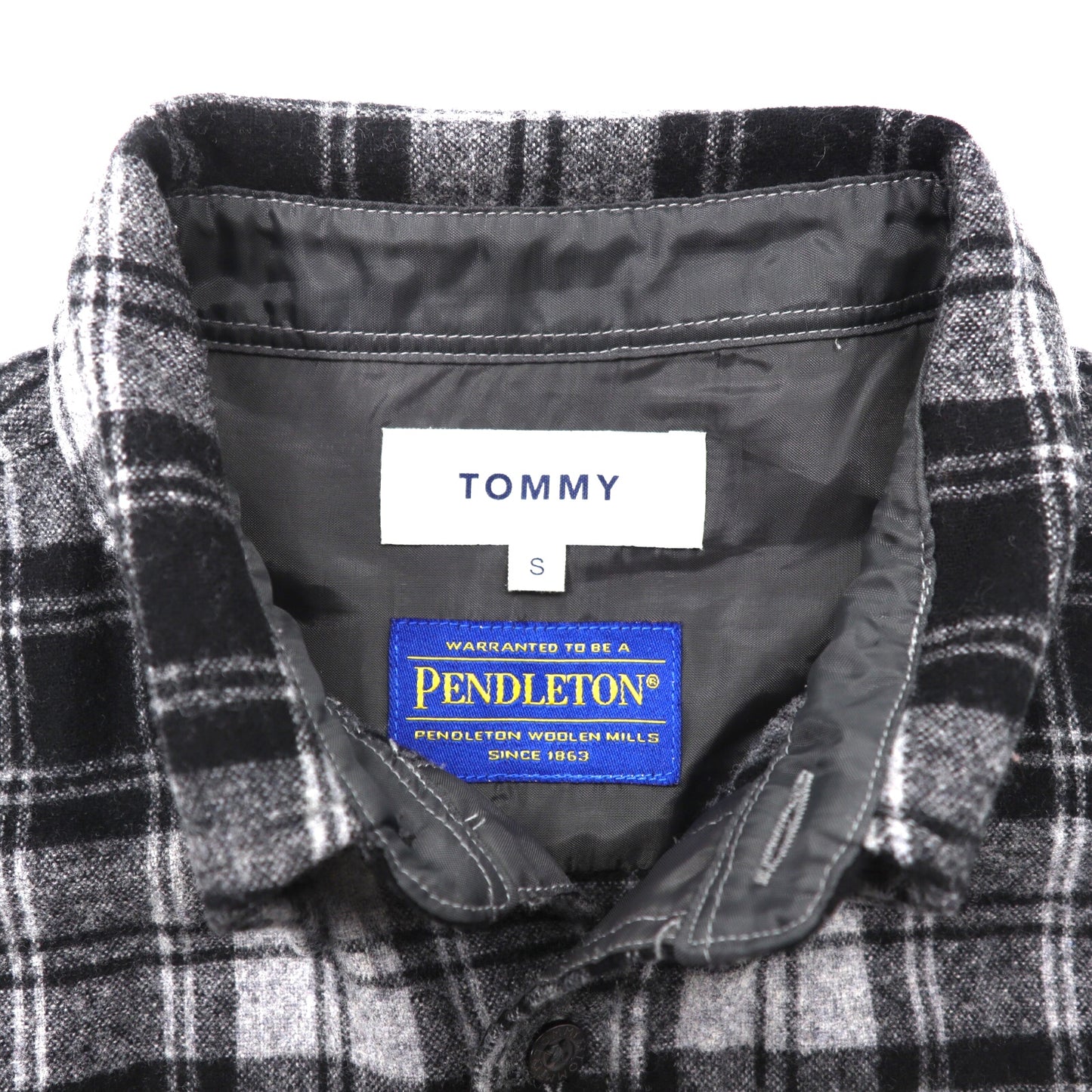PENDLETON × TOMMY ネルシャツ S グレー チェック ウール