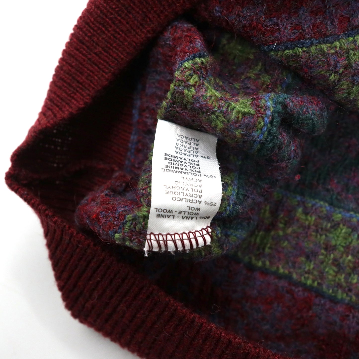 GIORGIO ALLAN 総柄ニット セーター 50 マルチカラー ウール アルパカ混 ビッグサイズ イタリア製