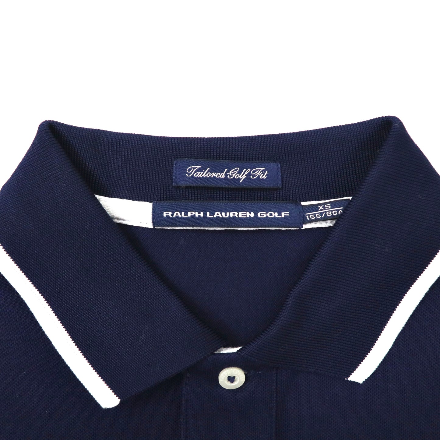 RALPH LAUREN GOLF 長袖ポロシャツ XS ネイビー コットン Tailored Golf Fit ビッグポニー刺繍