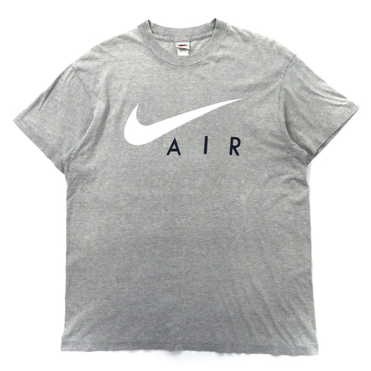 日本然リトテ-古着オンライン-NIKE ビッグスウォッシュ プリント Tシャツ XL グレー コットン 銀タグ 90年代 日本製-