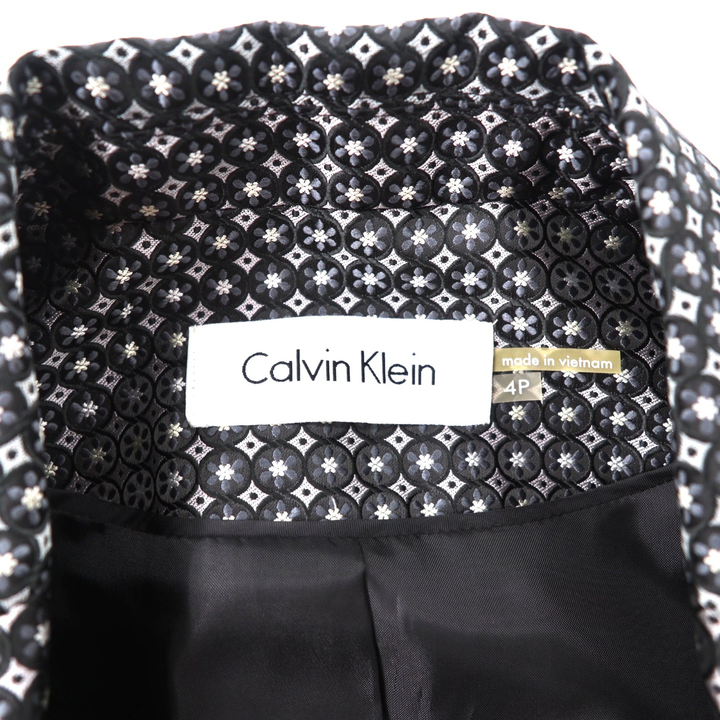 Calvin Klein テーラードジャケット 4P シルバー モノグラム 総柄 未使用品