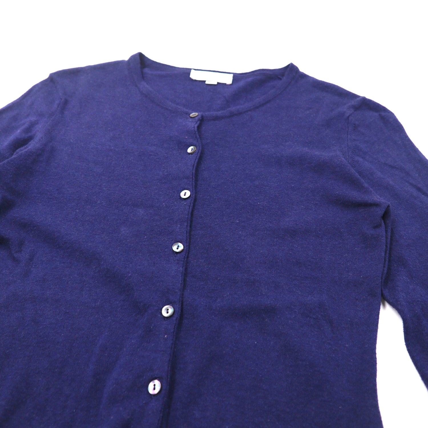 JOHN SMEDLEY Knit Cardigan S Navy Cotton England MADE – 日本然リトテ