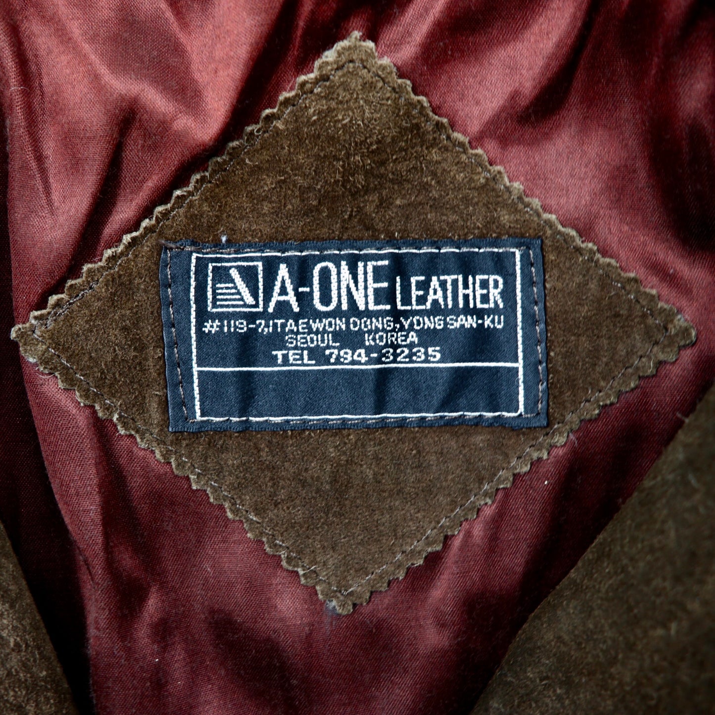 A-ONE LEATHER ノーカラーレザージャケット L ブラウン レザー スナップボタン