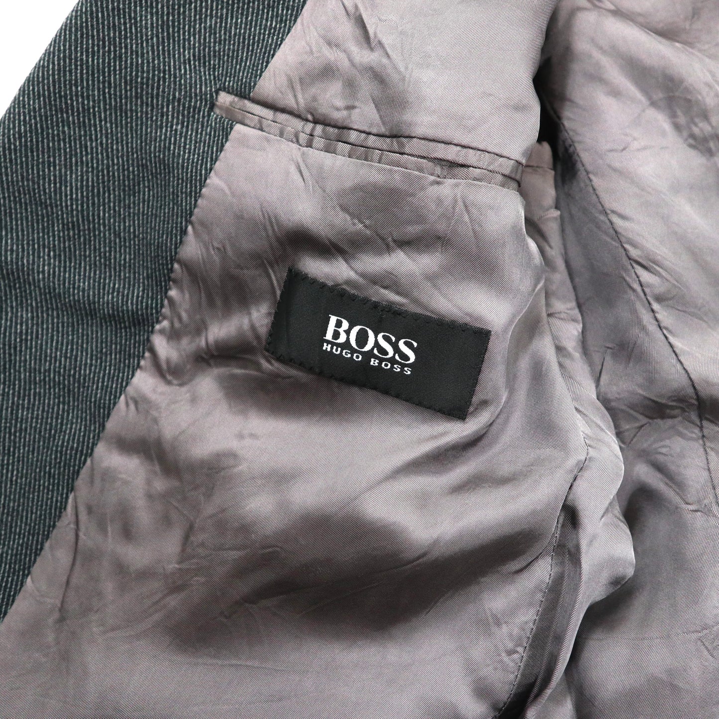 HUGO BOSS 2Bテーラードジャケット 44R グレー ウール APOLLON ビッグサイズ USA製