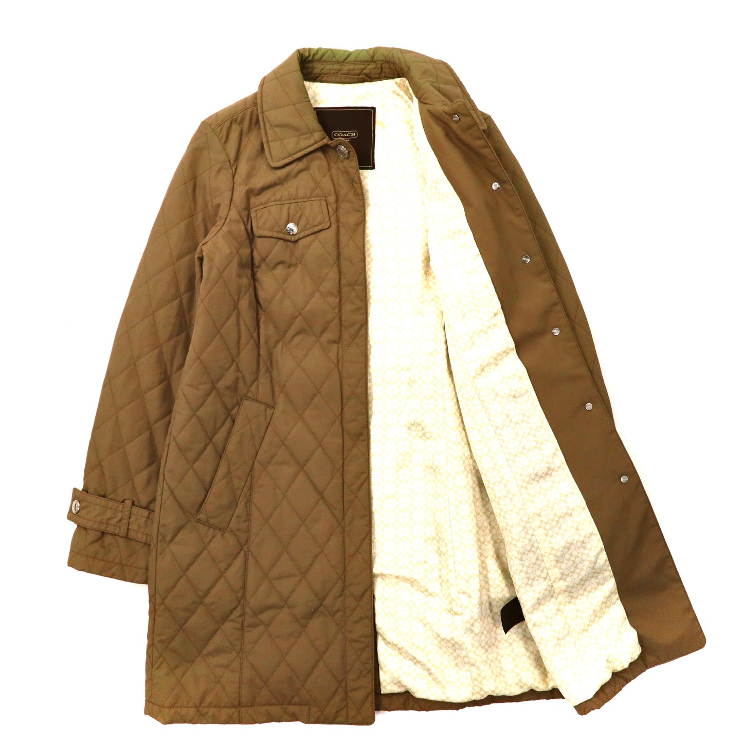 Coach quilting COAT S KHAKI Nylon lining signature – 日本然リトテ