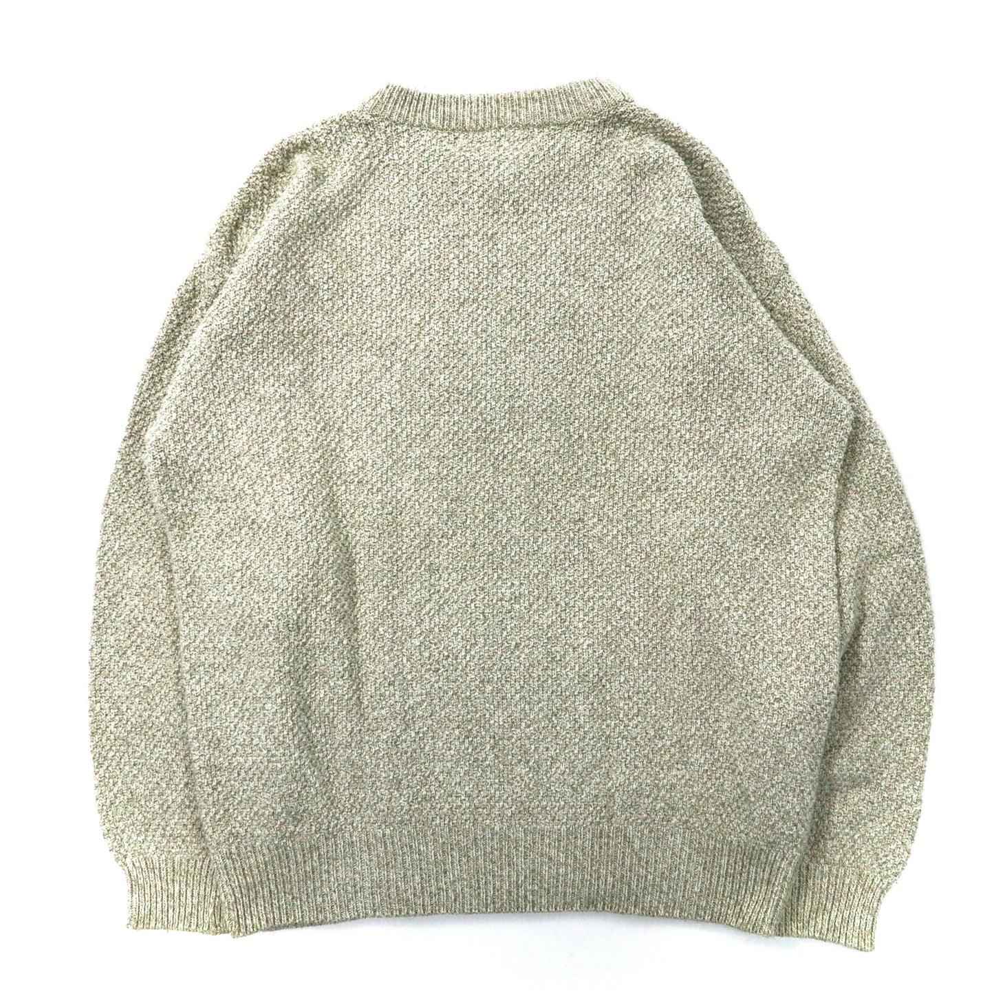 Fisherman Knit Sweater アランニット セーター L ベージュ ケーブル編み ビッグサイズ GEOFFREY BEENE トルコ製