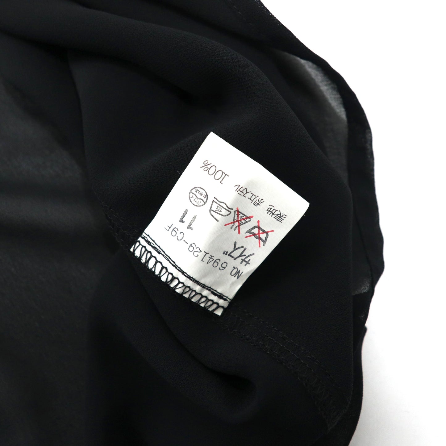 伊太利屋 シースルー オーバーシャツ 11 ブラック ポリエステル La Moda GOJI 日本製