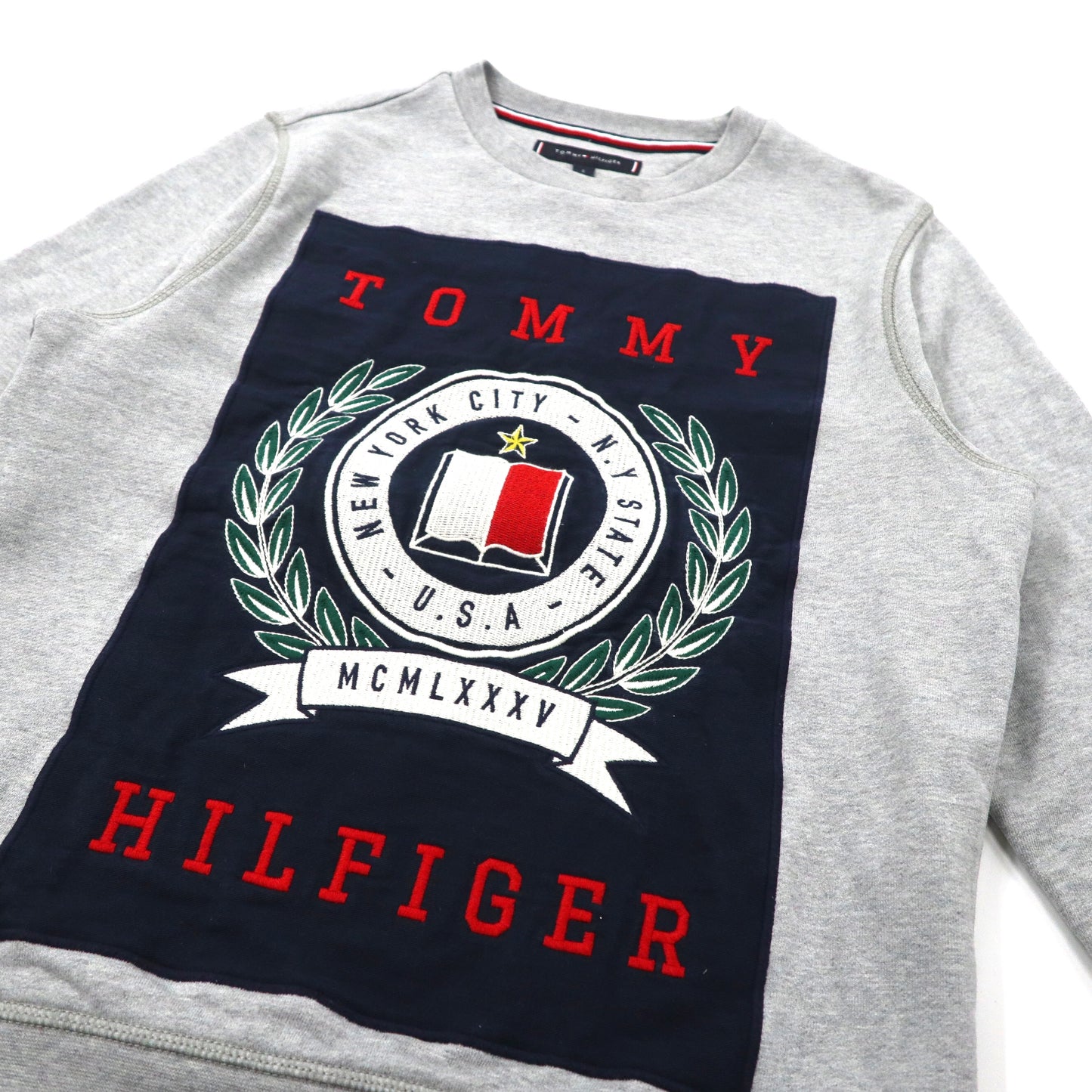 TOMMY HILFIGER クレストスウェットシャツ S グレー コットン MW0MW09466