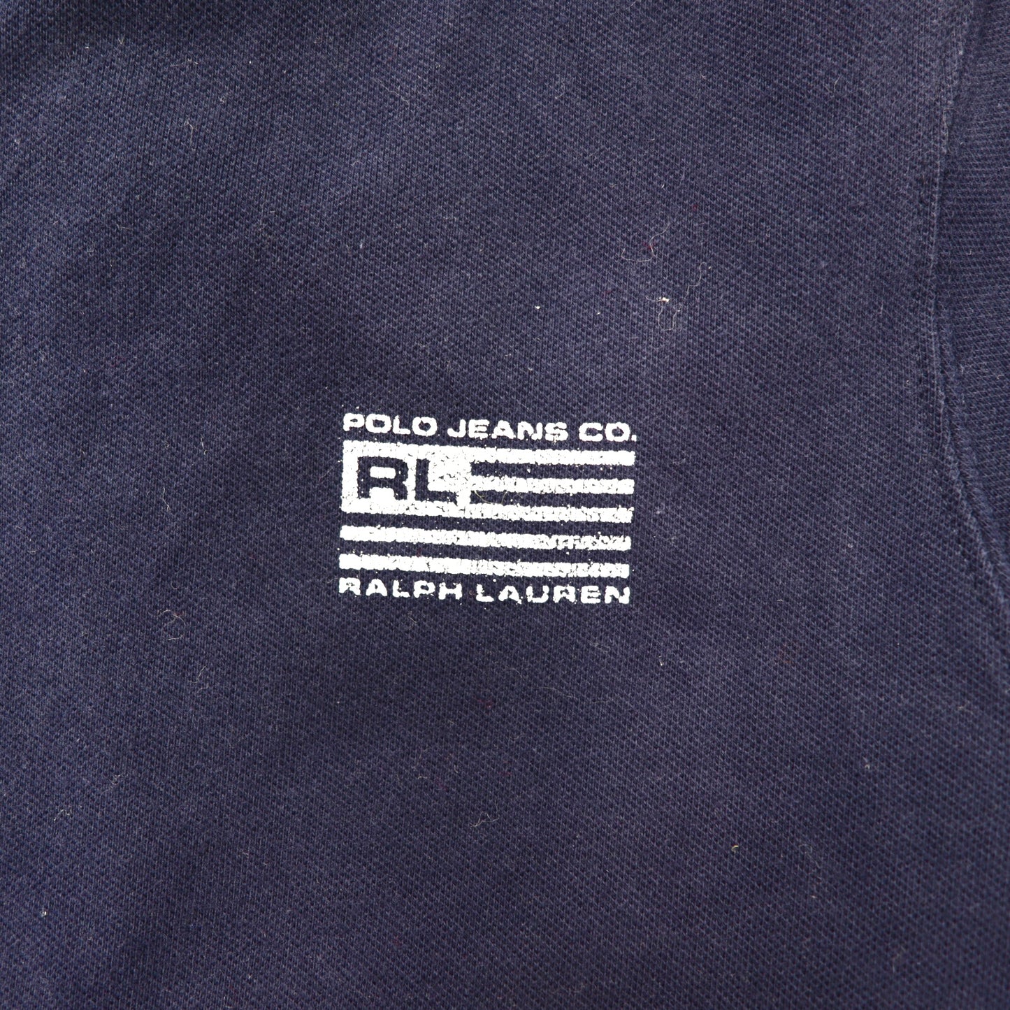 Polo Jeans Co. RALPH LAUREN ジップパーカー M ネイビー コットン 星条旗ロゴプリント 90年代