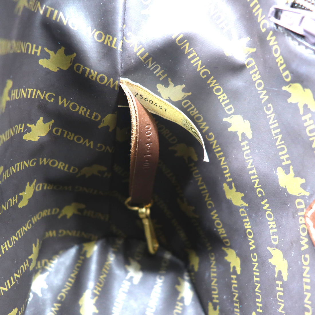 HUNTING WORLD Tote Bag Beige Canvas Leather SAFARI TODAY E1558 Made in Italy
