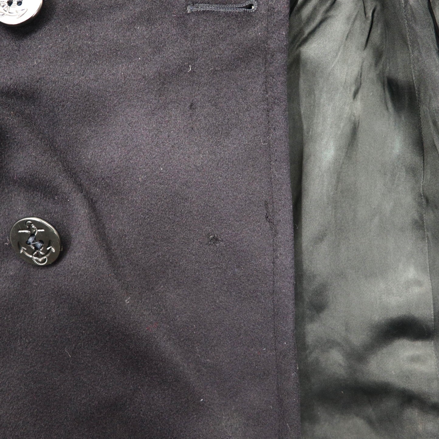 US NAVY PEA COAT 36 Black 60's Dead Stock – 日本然リトテ