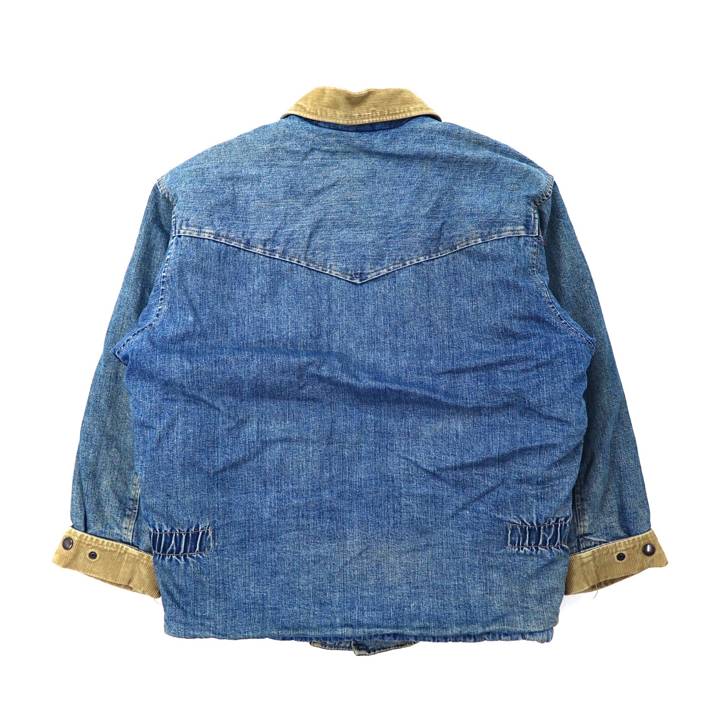 WRANGLER Lunch Coat Boa Denim Jacket M Blue Wrange Coat 80's Made