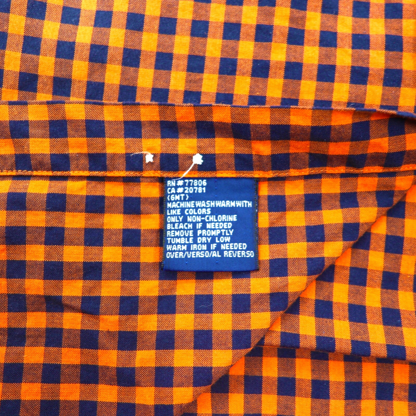 TOMMY HILFIGER ボタンダウンシャツ L オレンジ ギンガムチェック コットン ビッグサイズ