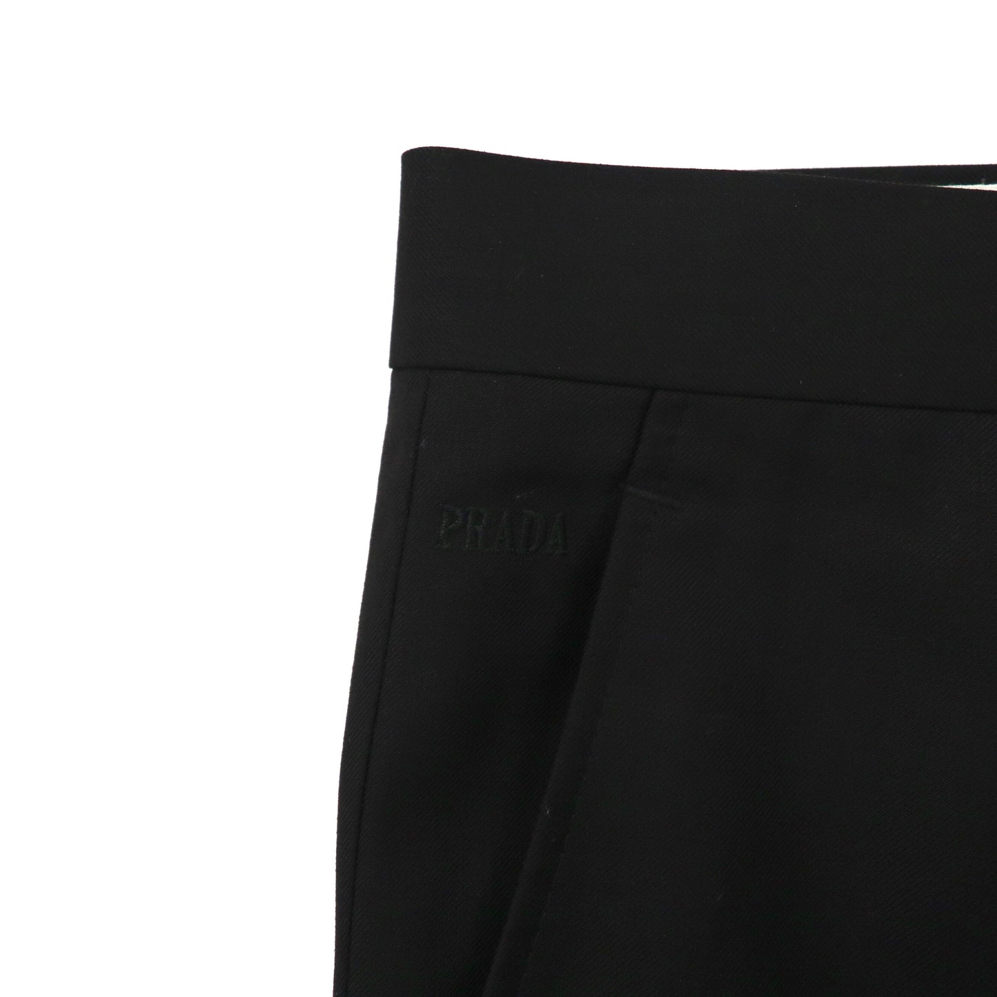 PRADA Tuck Slacks Pants 36 Black Wool – 日本然リトテ