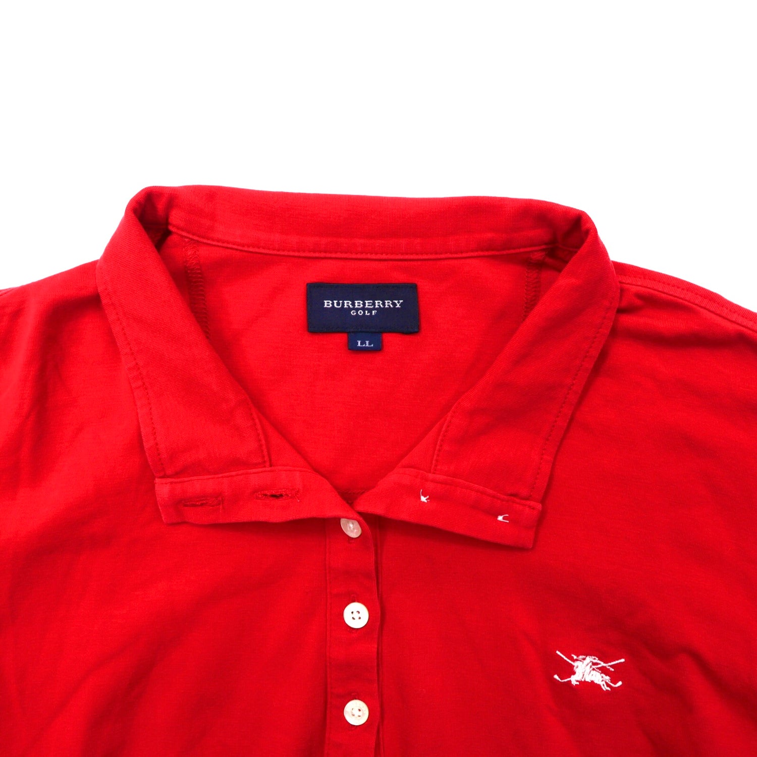 BURBERRY GOLF Long Sleeve T -shirt LL Red Logo Embroidery – 日本然 
