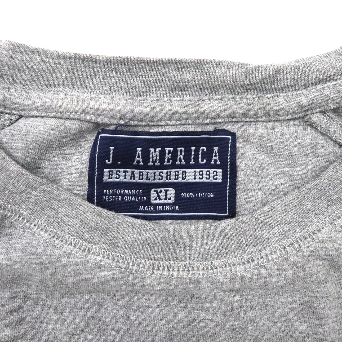 J.AMERICA ビッグサイズ カレッジプリント ロングスリーブTシャツ XL グレー コットン TEXAS