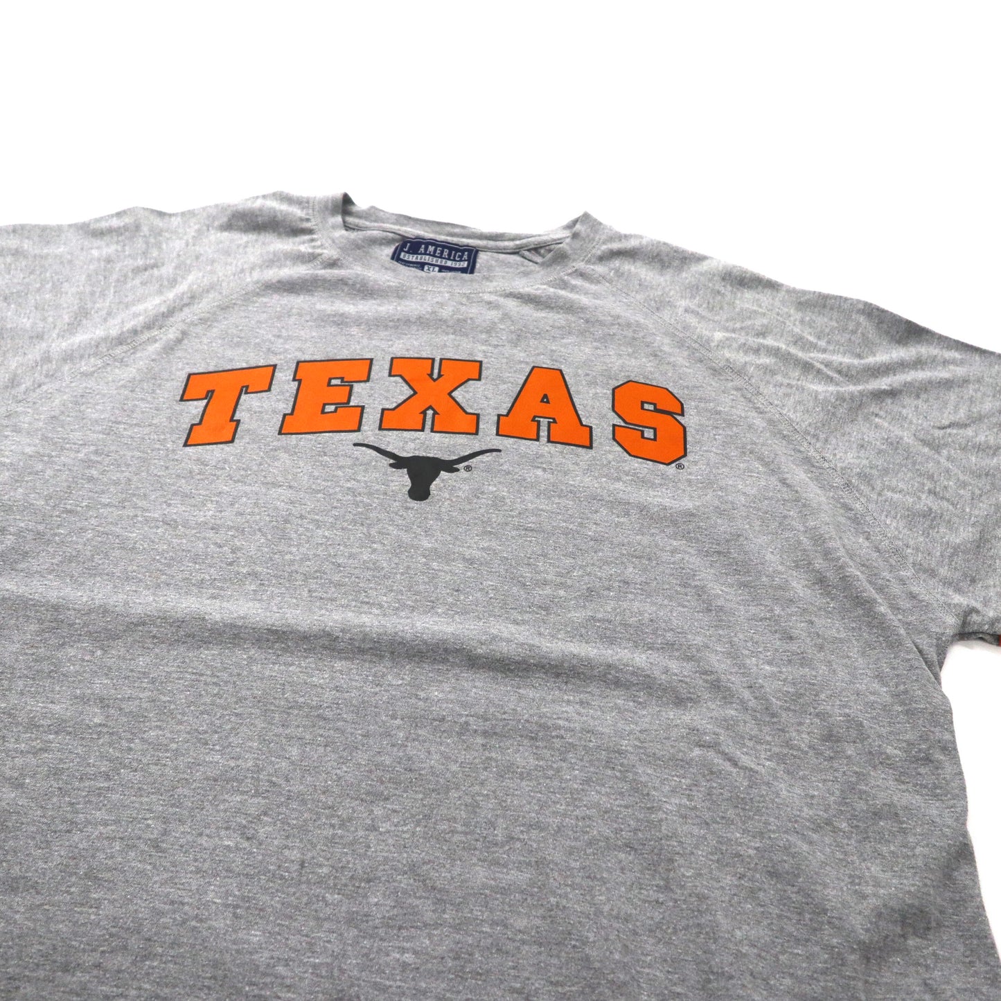 J.AMERICA ビッグサイズ カレッジプリント ロングスリーブTシャツ XL グレー コットン TEXAS