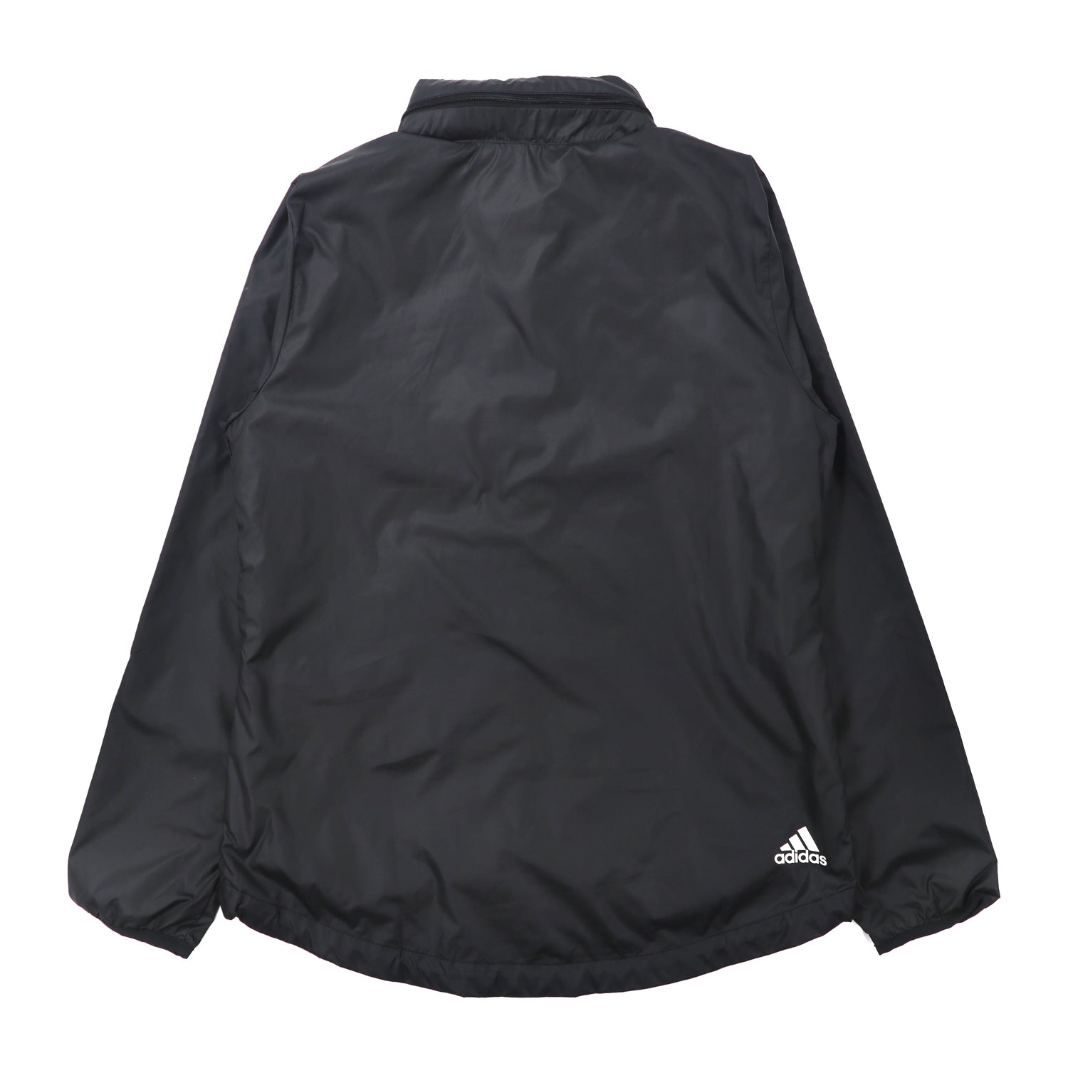adidas ナイロンジャケット OT ブラック 袖ロゴ フード収納式 – 日本