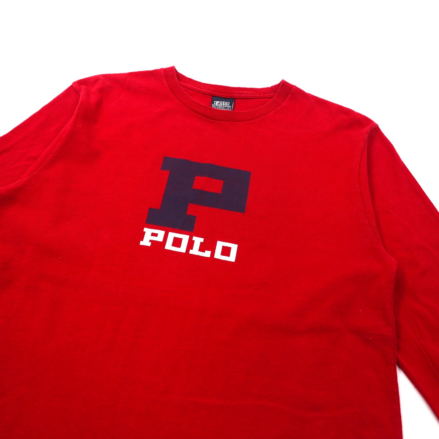 Polo by Ralph Lauren ロングスリーブTシャツ L レッド コットン ロゴプリント
