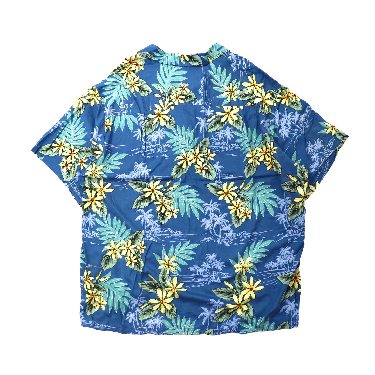 Bishop St. apparel アロハシャツ XL ネイビー ボタニカル柄 ビッグサイズ ハワイ製
