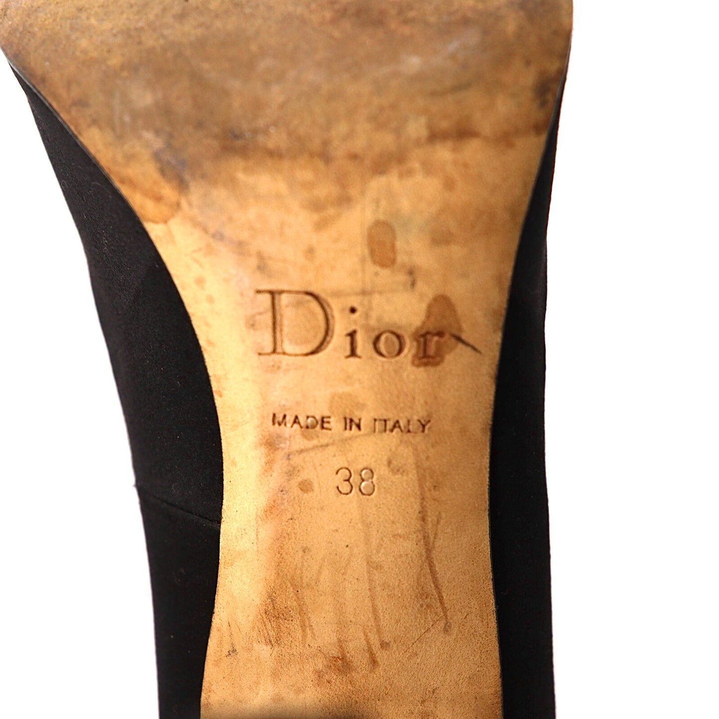 Christian Dior パンプス 25cm ブラック サテン イタリア製
