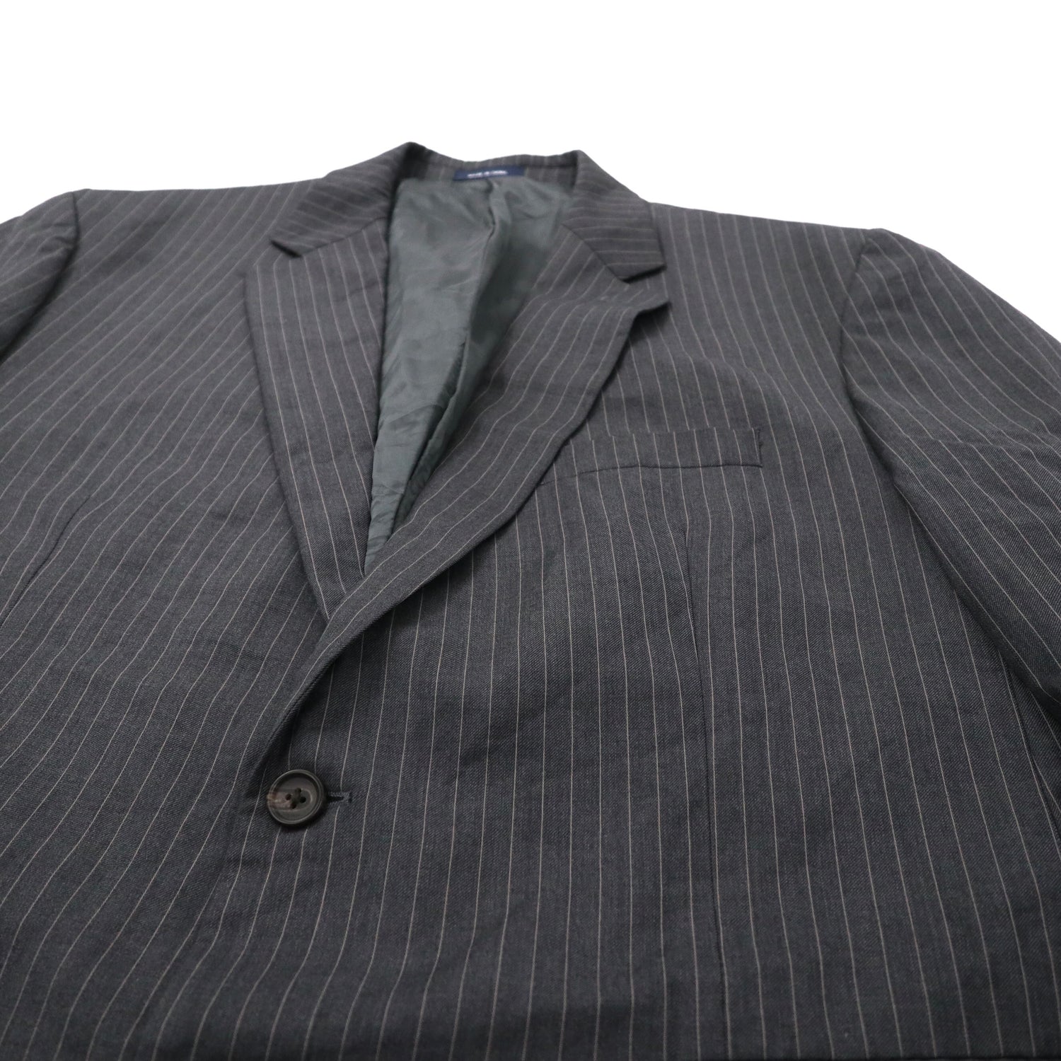 RALPH LAUREN 2B Tailored Jacket 48 Gray Striped Wool DILLARD's