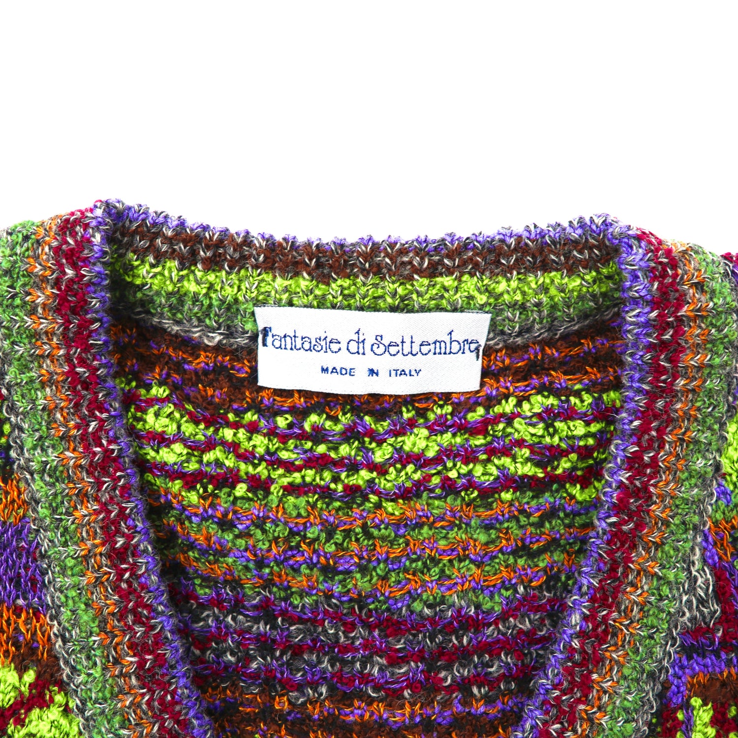 Fantasie Di SetTembre Total Pattern Knit Sweater M Multi-Color