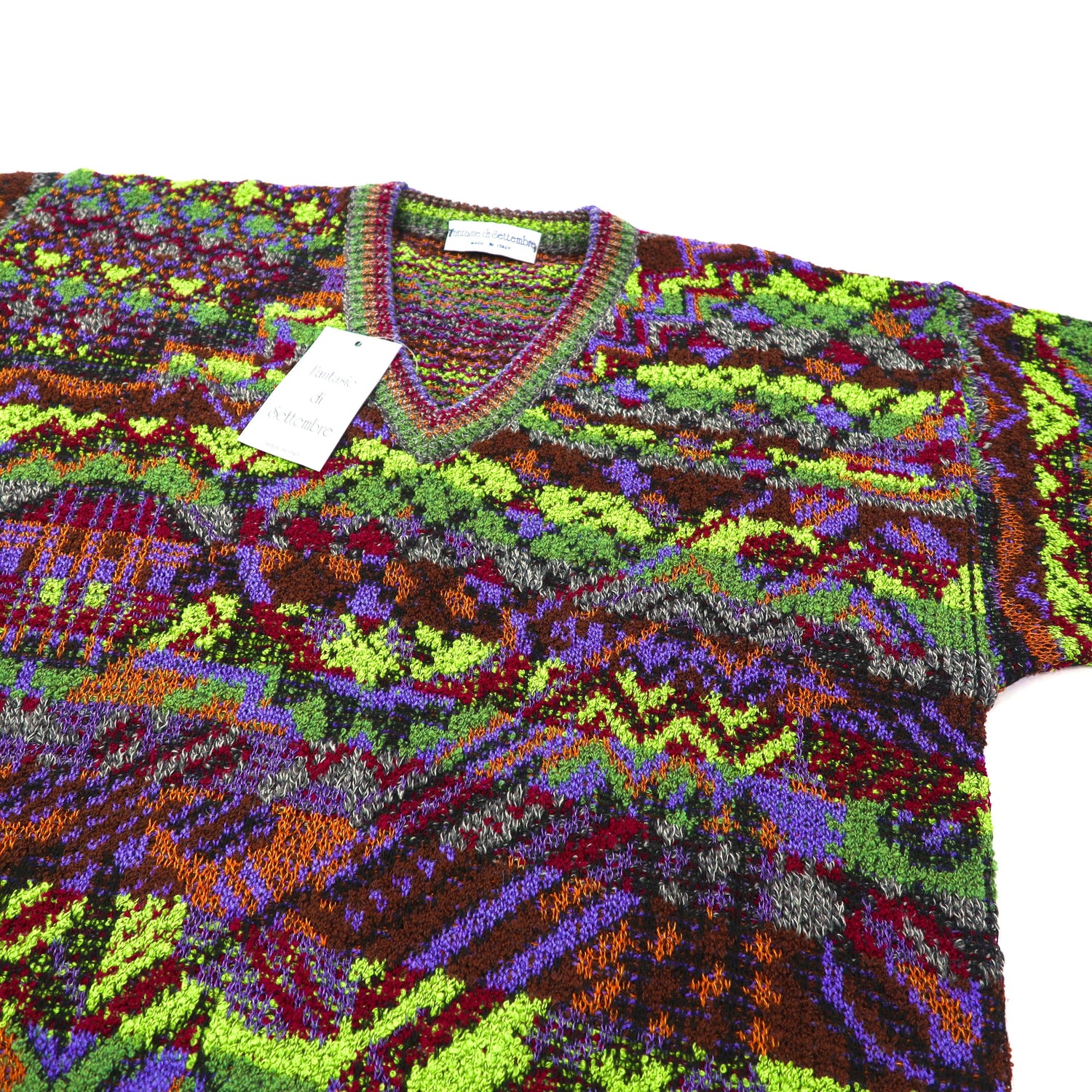 Fantasie Di SetTembre Total Pattern Knit Sweater M Multi-Color 