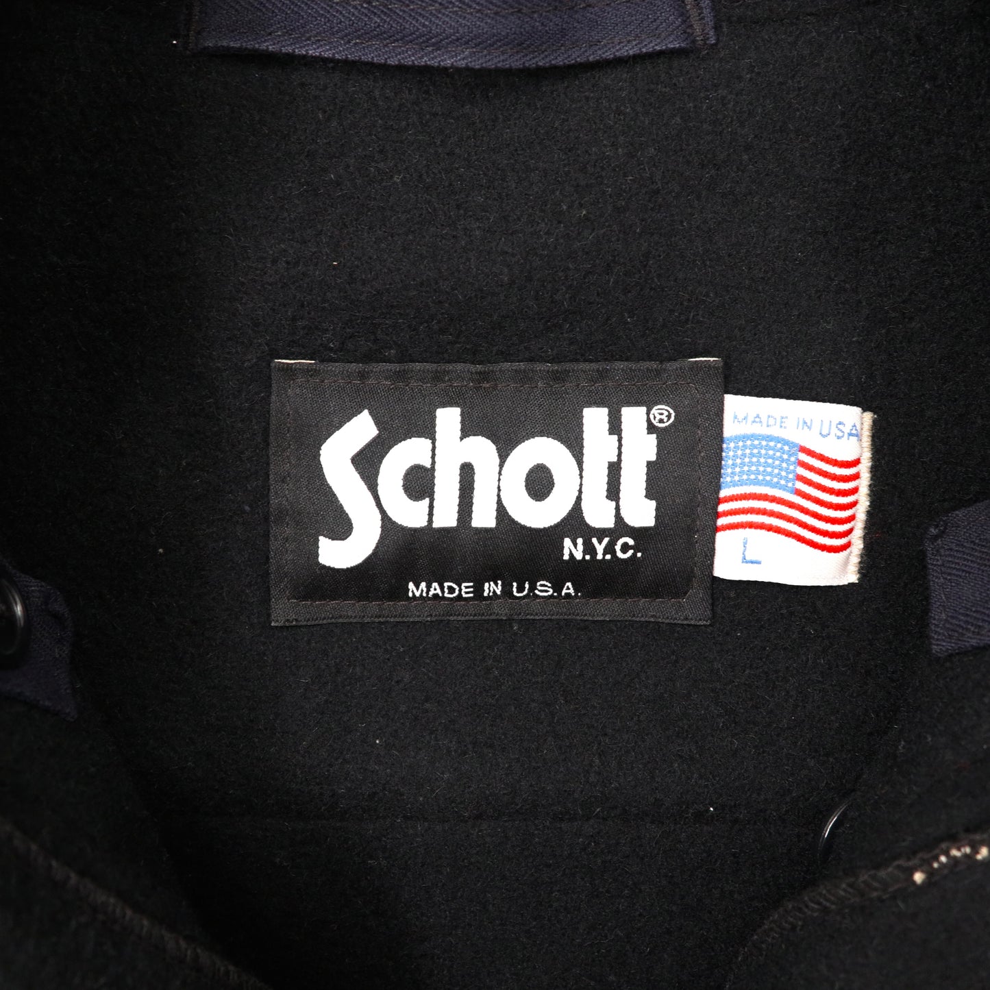 Schott ダッフルコート L ブラック ウール USA製