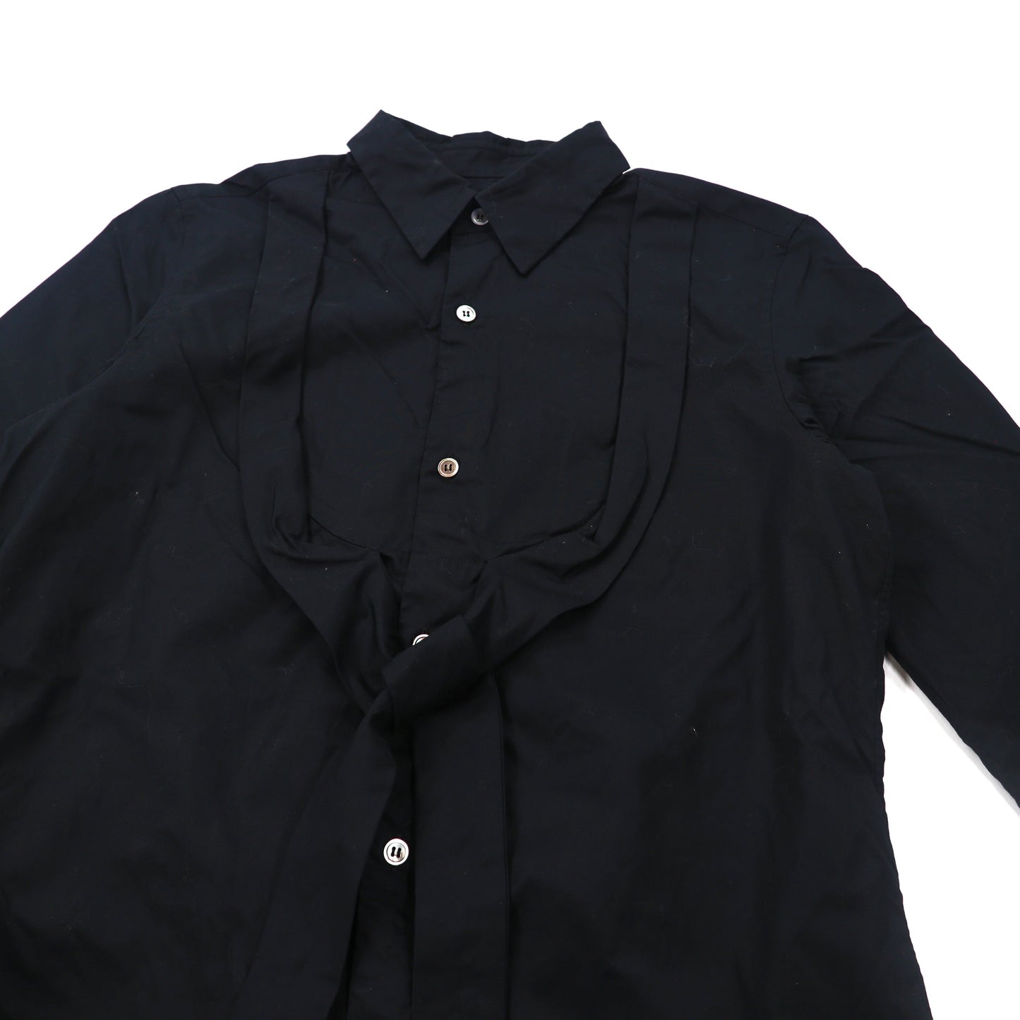 COMME des GARCONS リボンシャツ M ブラック コットン GO-B031 日本製
