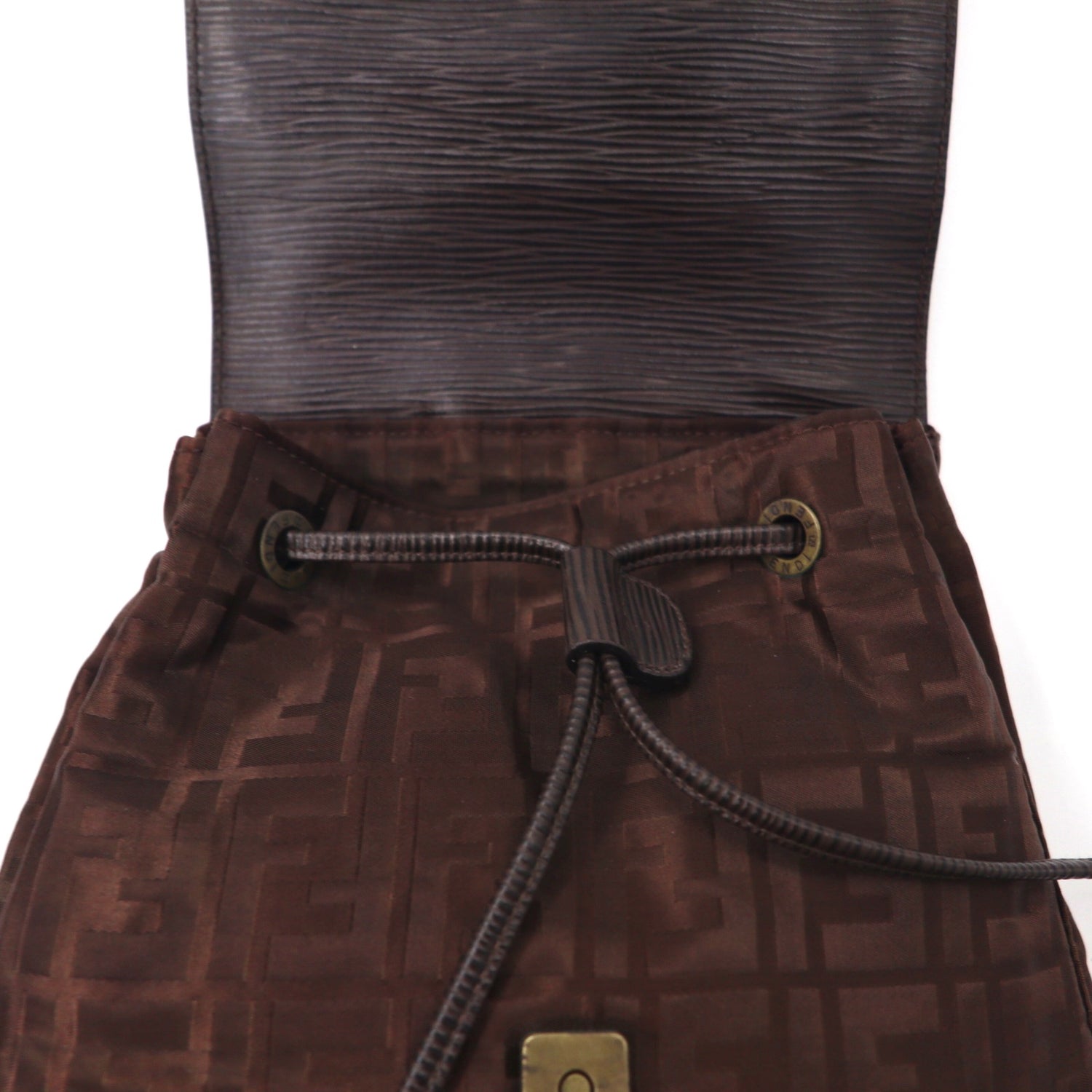 FENDI Mini Backpack Brown Zucca Pattern Nylon Canvas – 日本然リトテ