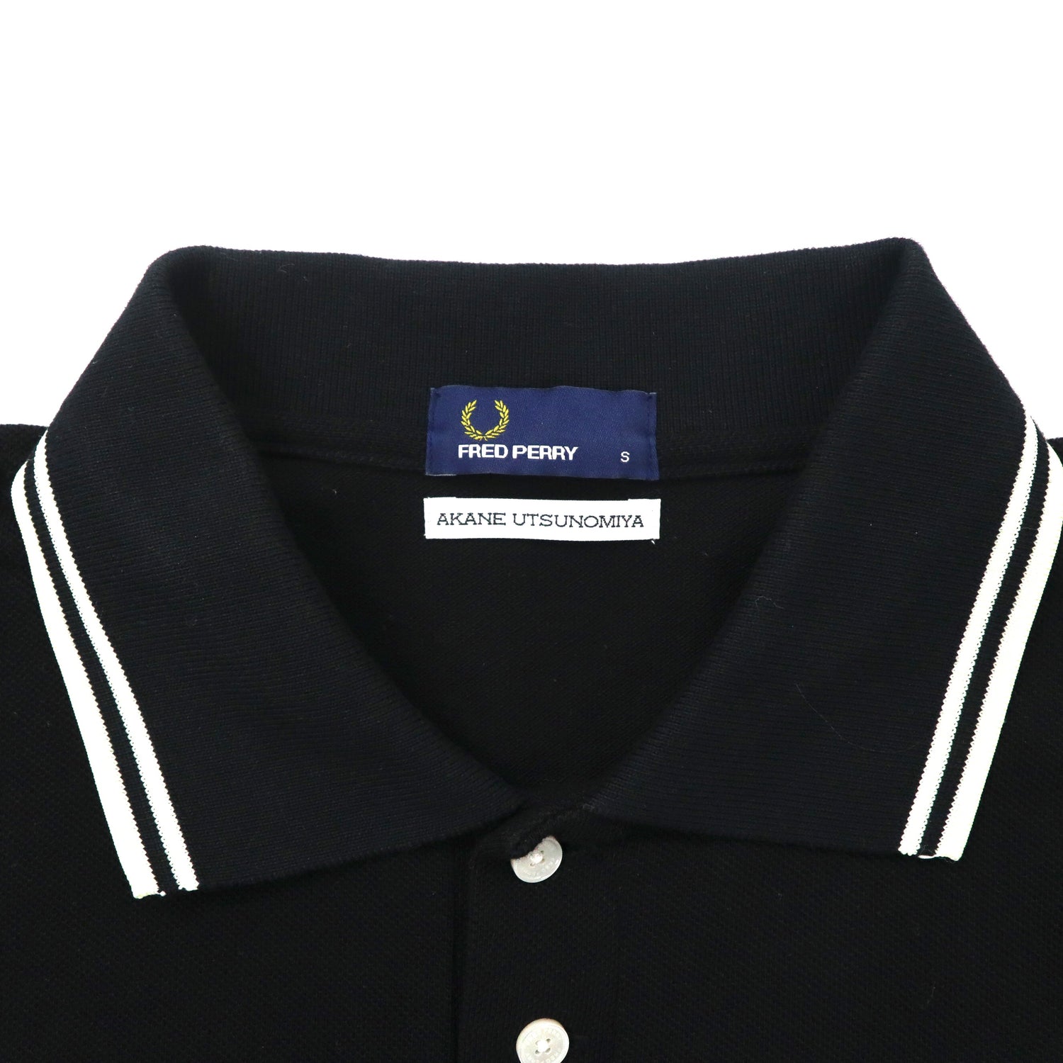 Fred Perry x AKANE UTSUNOMIYA Big Size Polo Shirt S Black Cotton