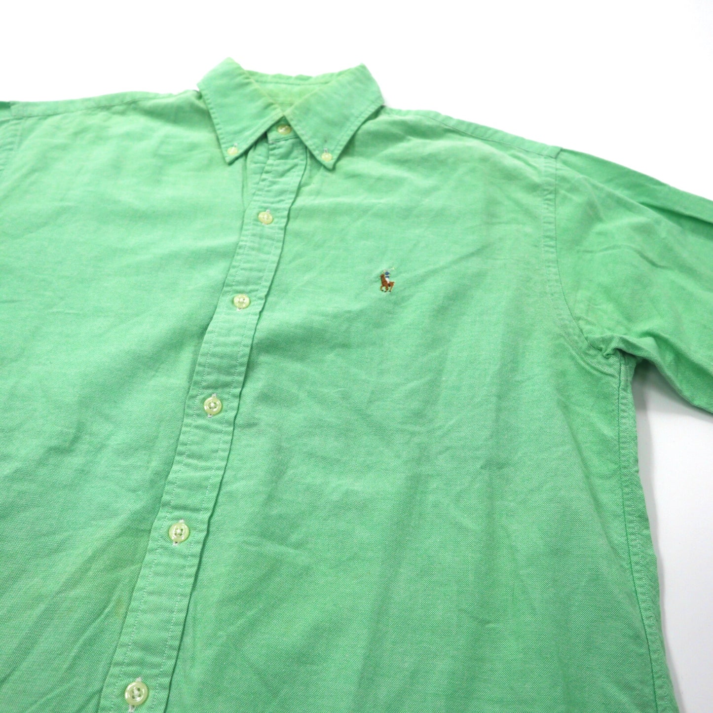RALPH LAUREN ボタンダウンシャツ 8 グリーン コットン スモールポニー刺繍